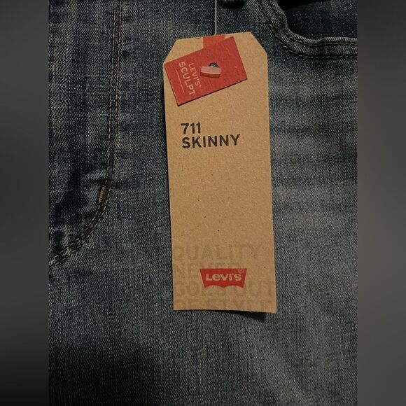 NEW LEVI’S 711 skinny jeans mid rise 14 medium 32 x 30 - Picture 6 of 7